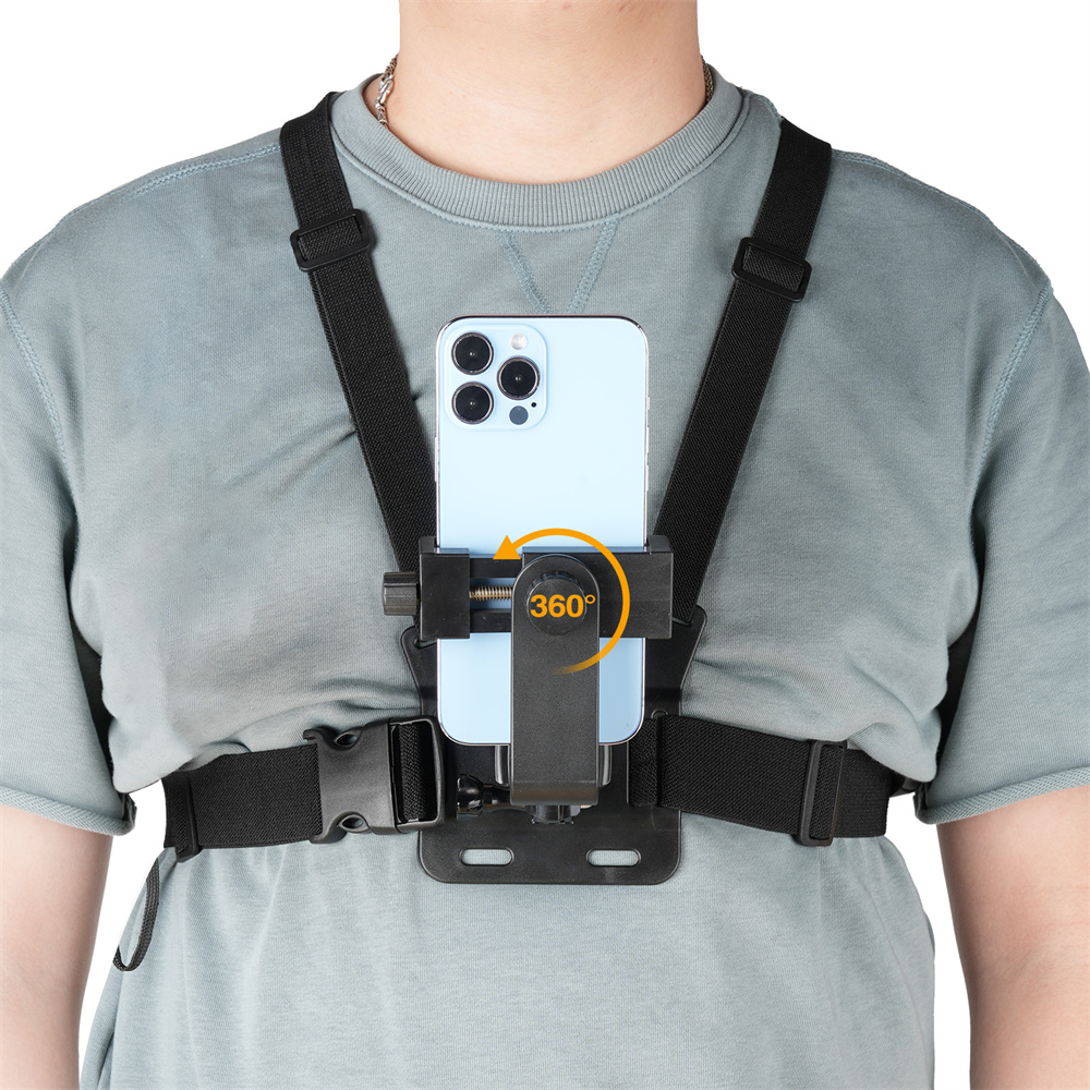 Webcam Stand Clip - Mobiele telefoon borstmontage Laptopharnas Telefoonhouder Riemclip