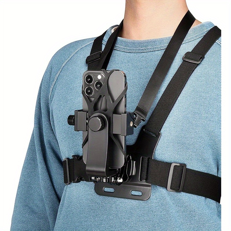 Webcam Stand Clip - Verstelbare hoofdband en borstband-opnamestandaard voor mobiele