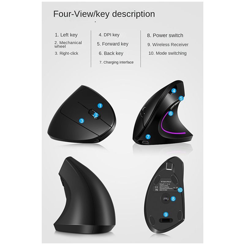 doyou Draadloze 2.4G Verticale - Ergonomic Mouse Vertical recensie en prijs
