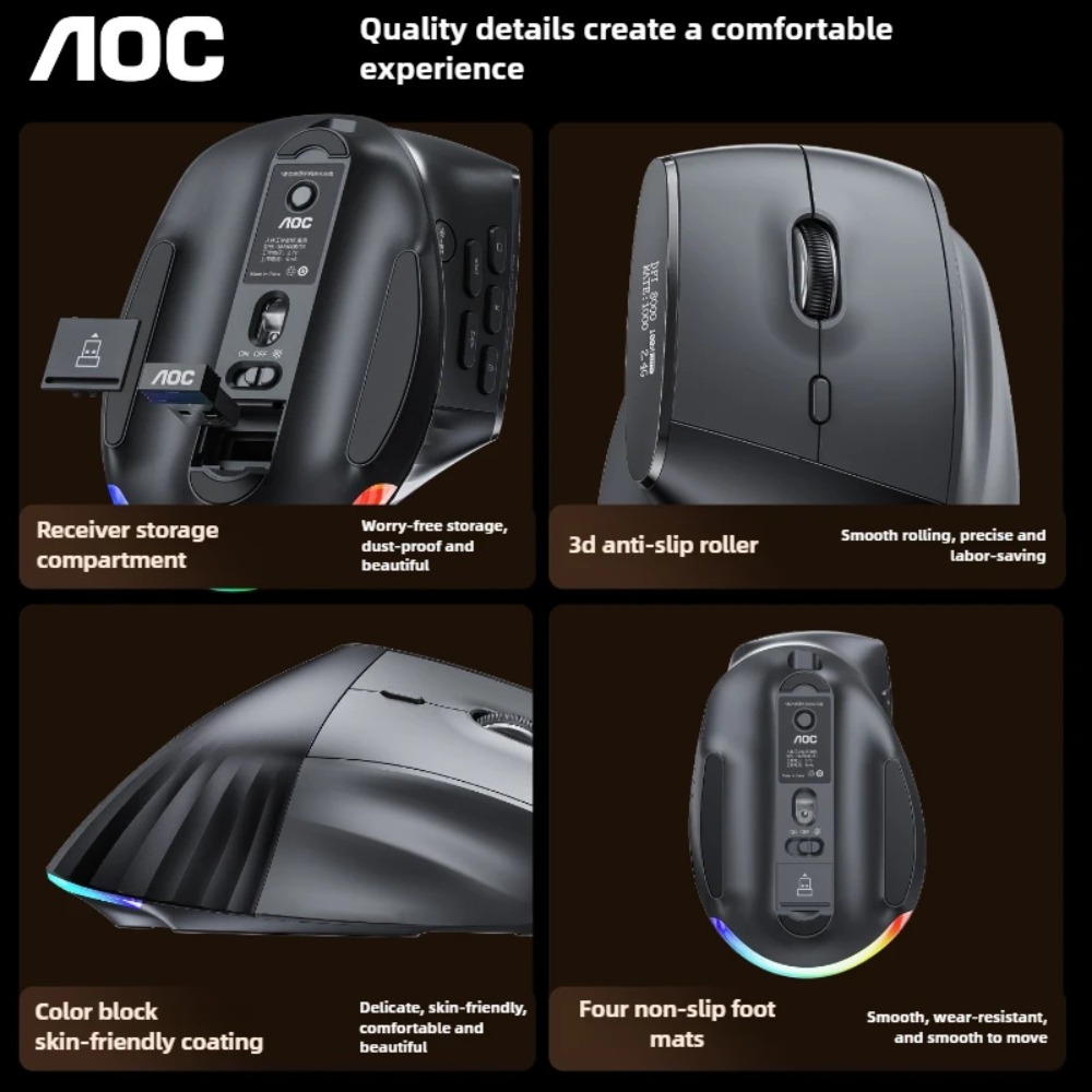 AOC GM500 Muis Smart Display T - Ergonomic Mouse Vertical recensie en prijs
