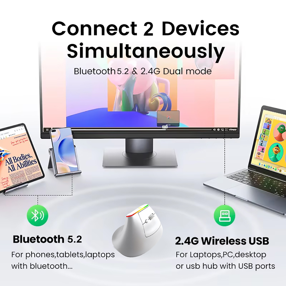 KEBIDUMEI Verticale Muis Bluet - Ergonomic Mouse Vertical recensie en prijs