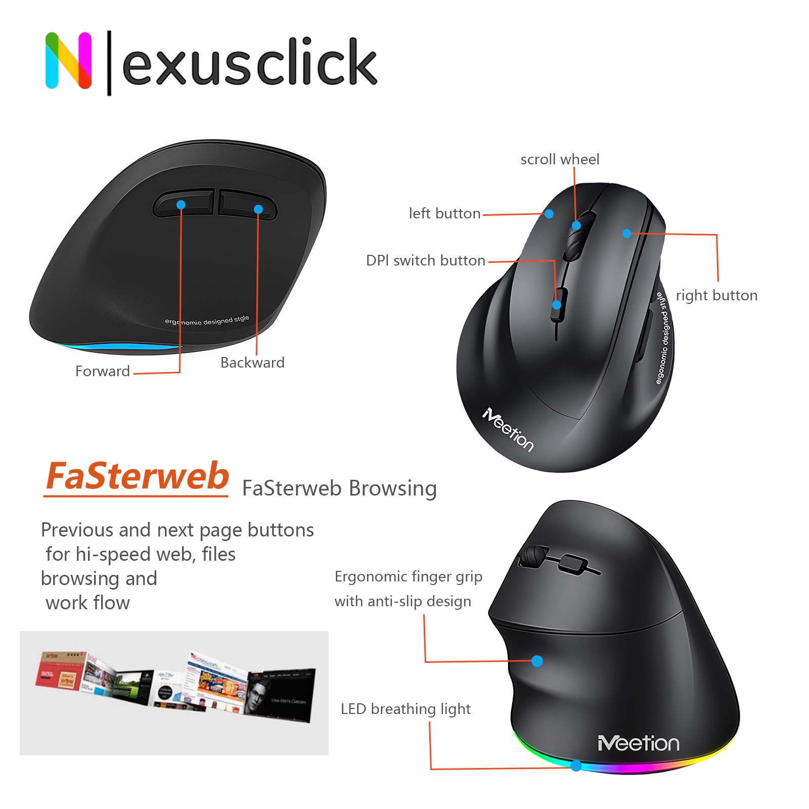 Originele Meetion BTM010 Links - Ergonomic Mouse Vertical recensie en prijs